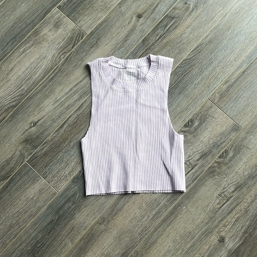 NWOT AERIE Ribbed Lilac High Neck Tank